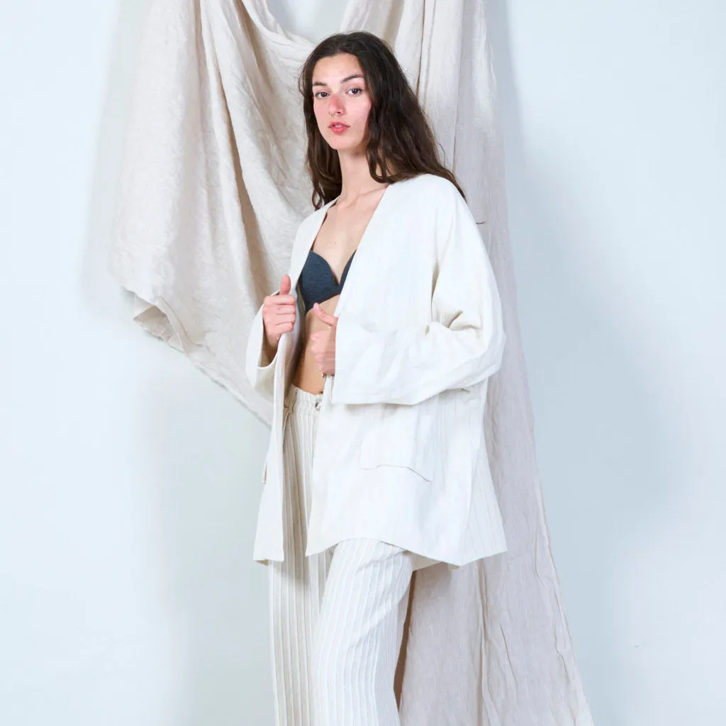 Bathrobe style blazer with stripes wholesale