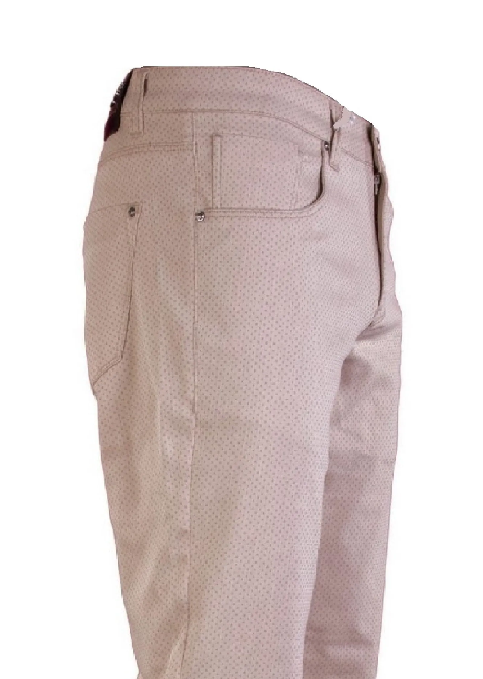 Beige Dot Texture Stretchy Pants