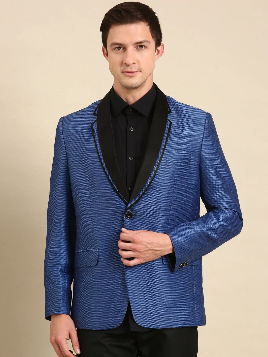 Black on Blue Designer Blazer - MMJ0154