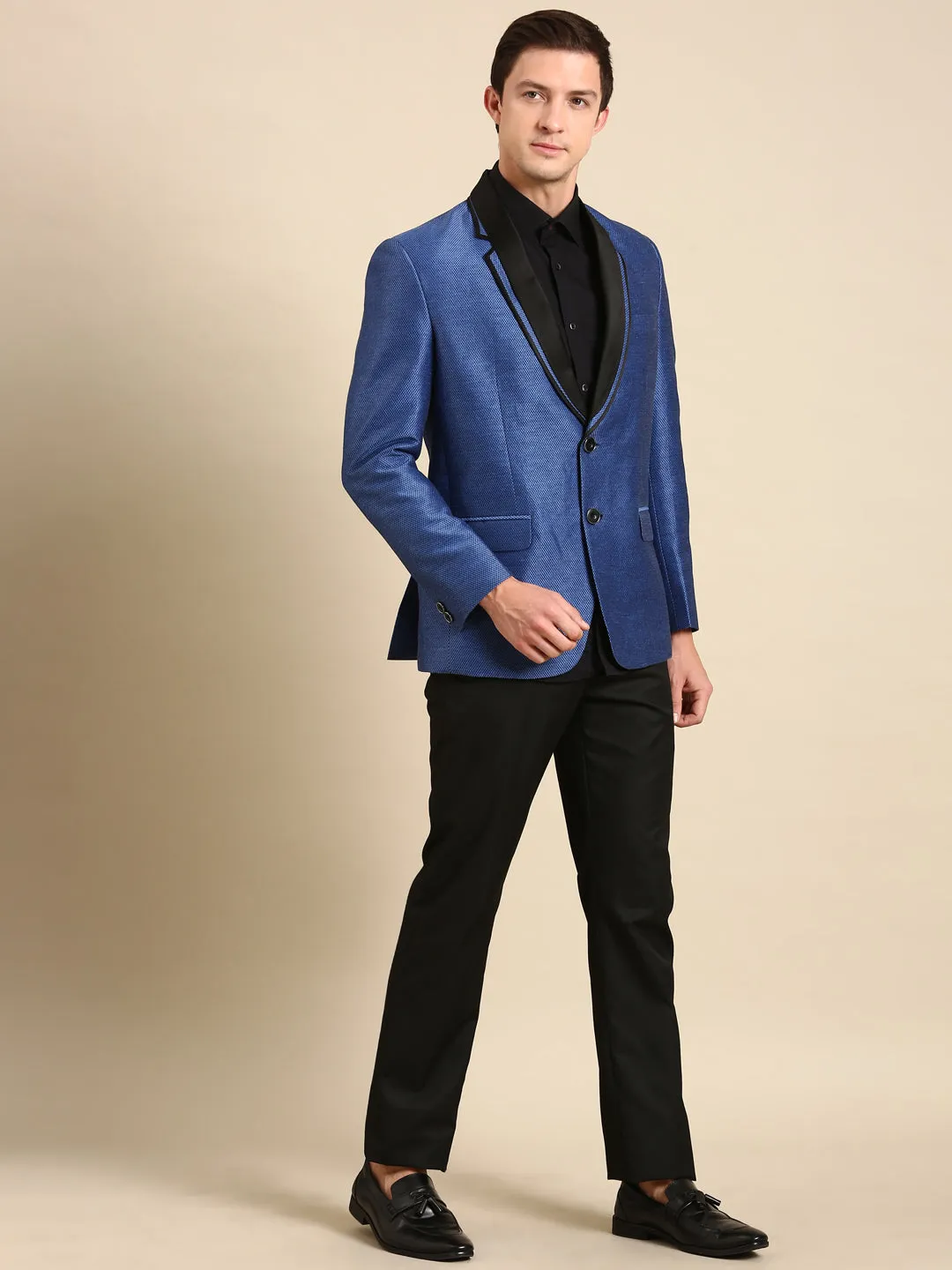 Black on Blue Designer Blazer - MMJ0154