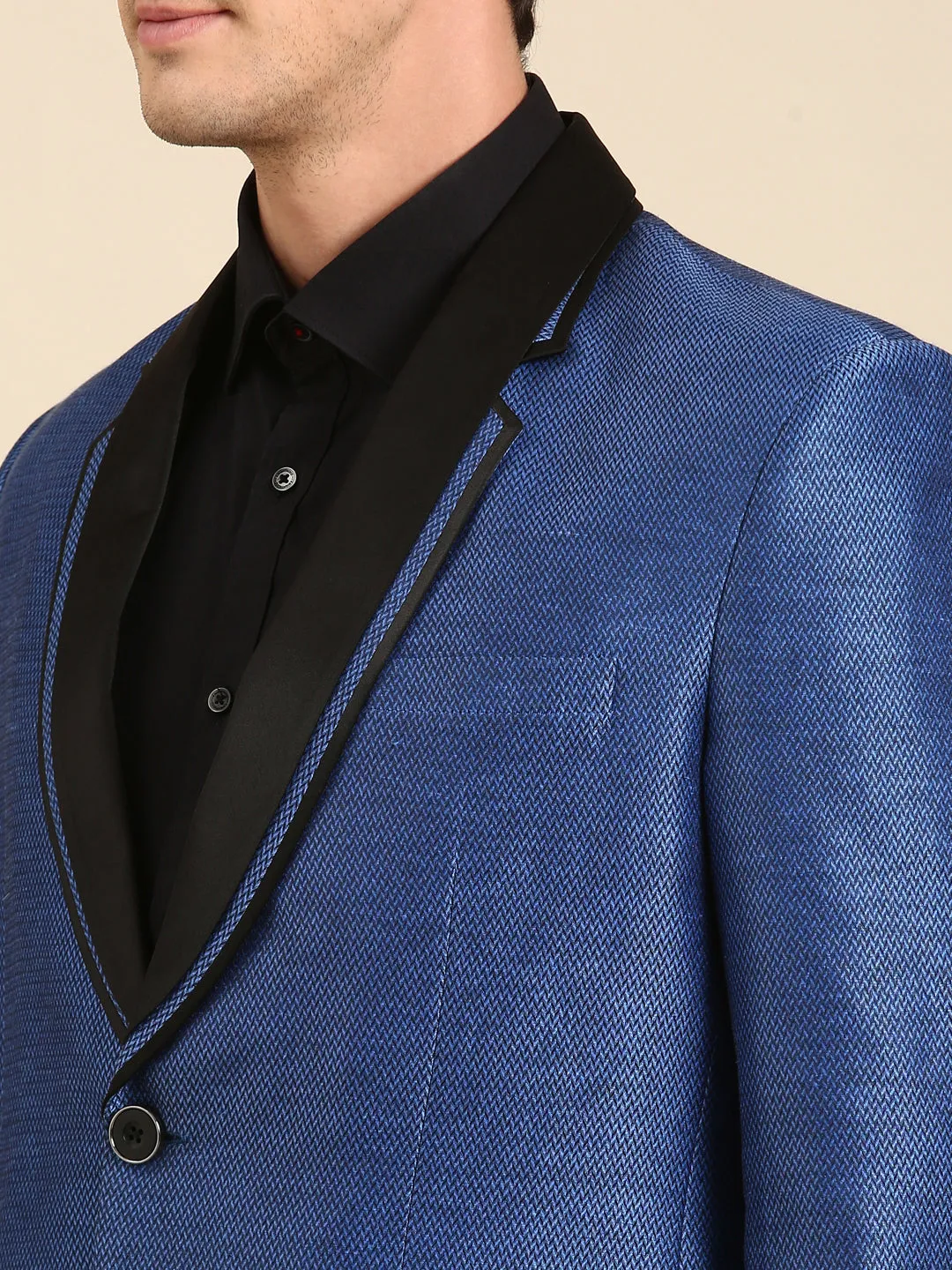 Black on Blue Designer Blazer - MMJ0154