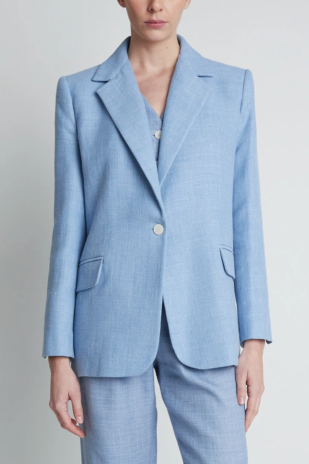 Blazer oversize lino azul