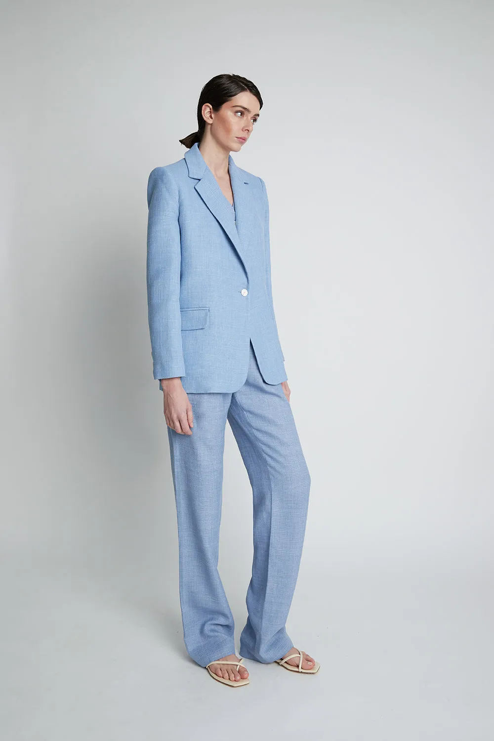 Blazer oversize lino azul