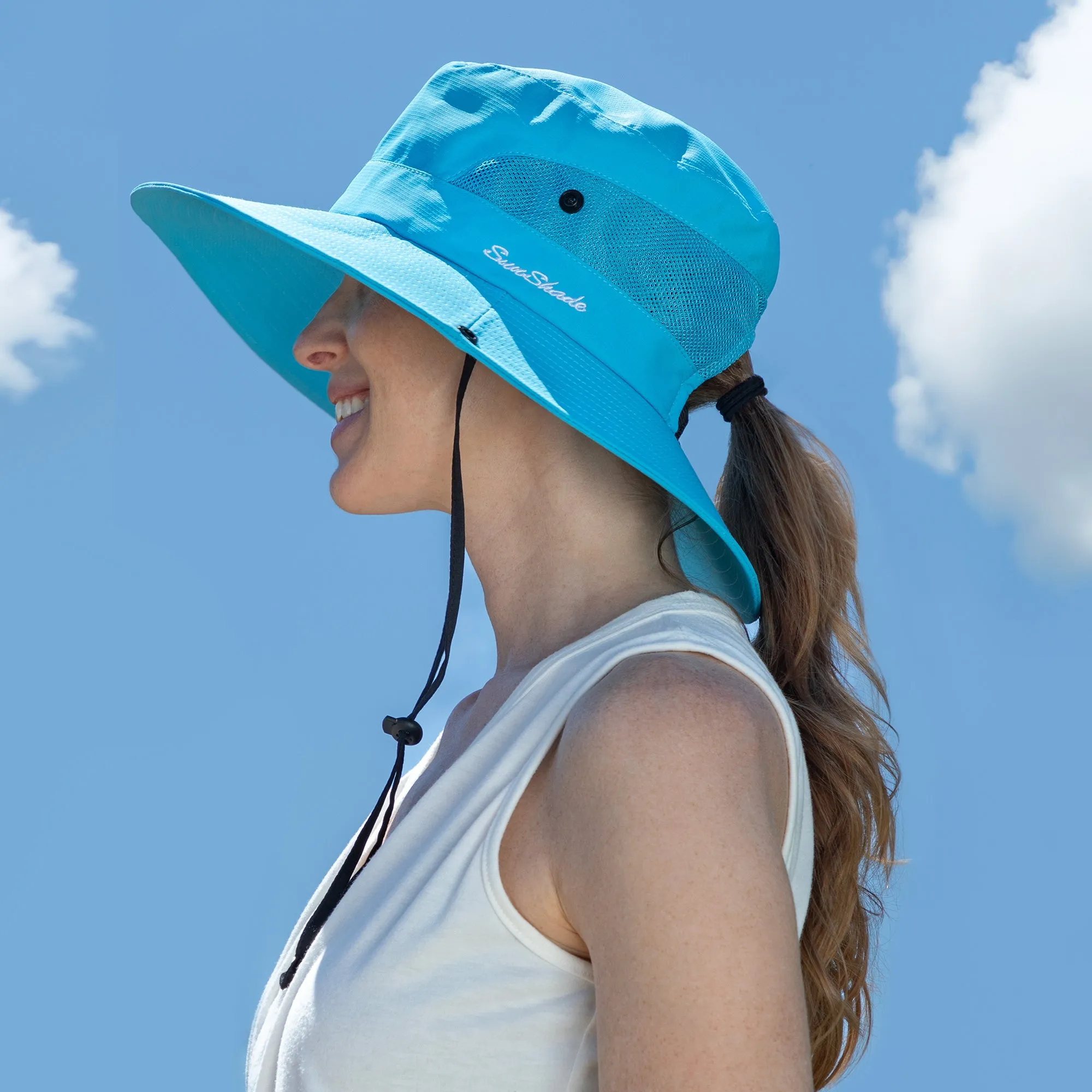 Breathable Sun Hat With Ponytail Hole