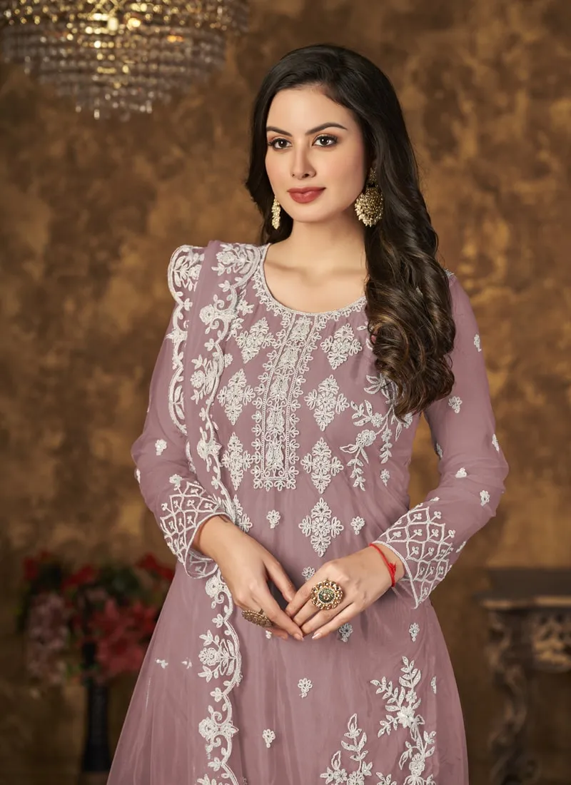 Breezy Elegant Net Top Palazzo Suit with Inner Comfort