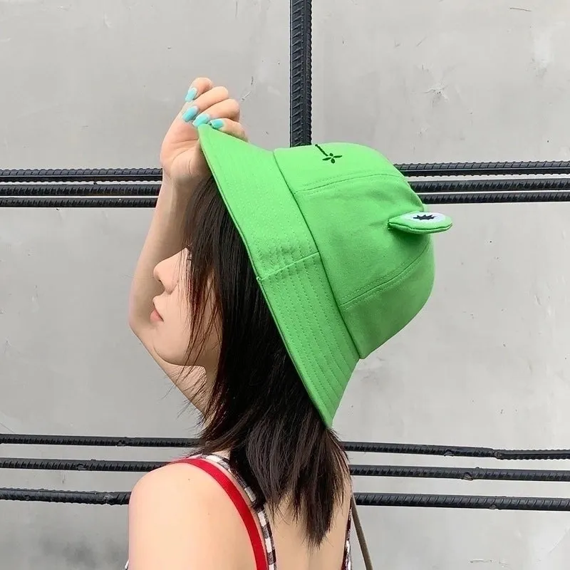 Cartoon Green Frog Breathable Fisherman Hat