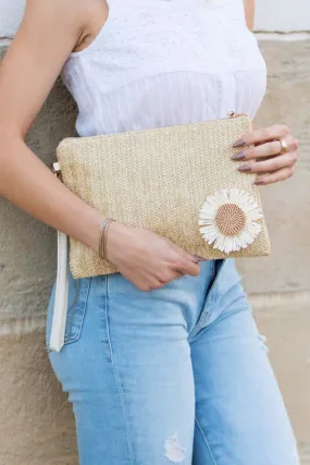 Daisy Straw Wristlet Clutch