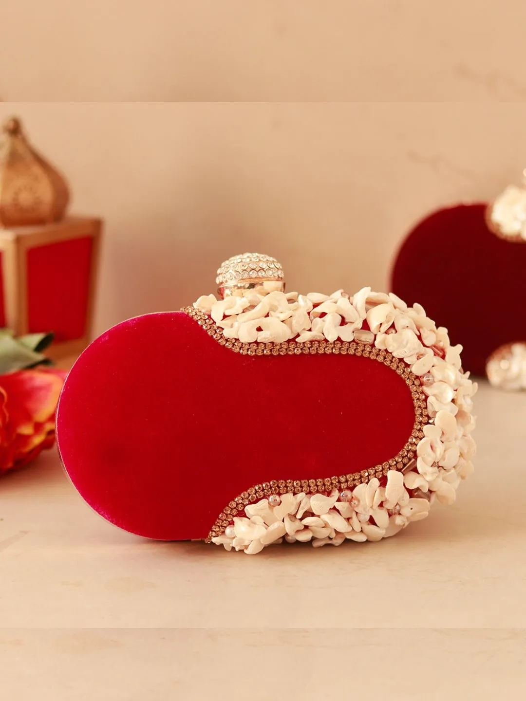 Dariya Sea Shells Hand Embroidered Clutch