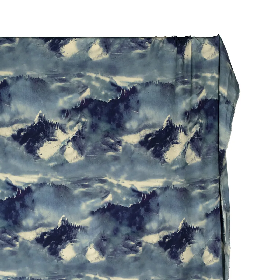 Deep Dive Viscose Sateen - Glacier/Navy