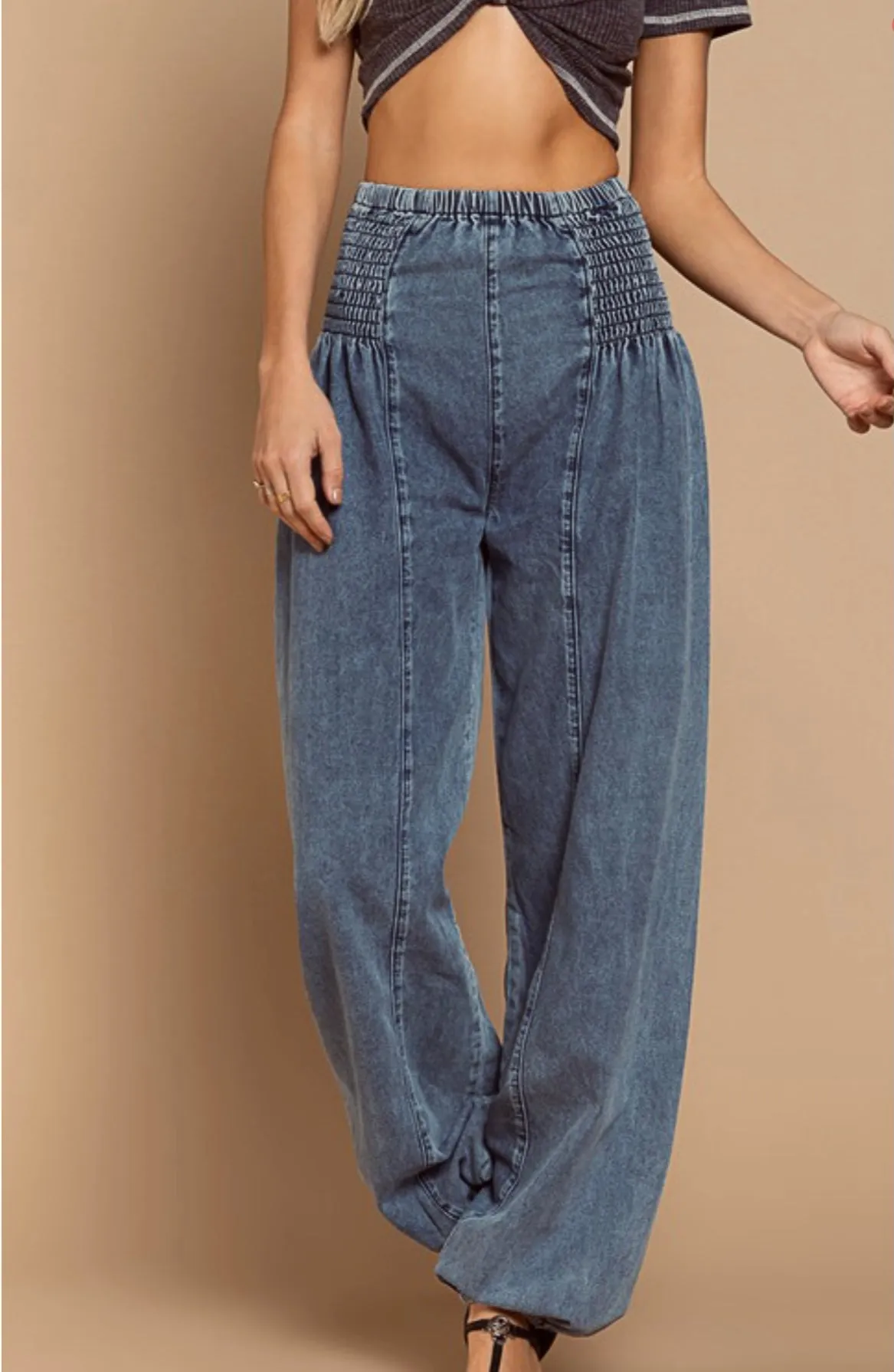 Denim Bohemian Harem Pants