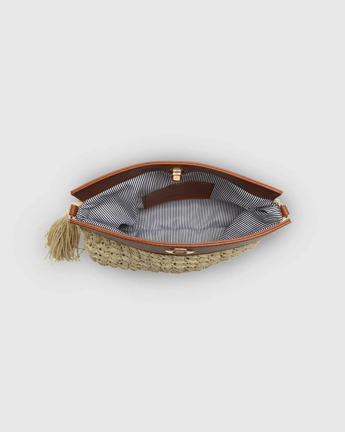 FERN RAFFIA CLUTCH TAN