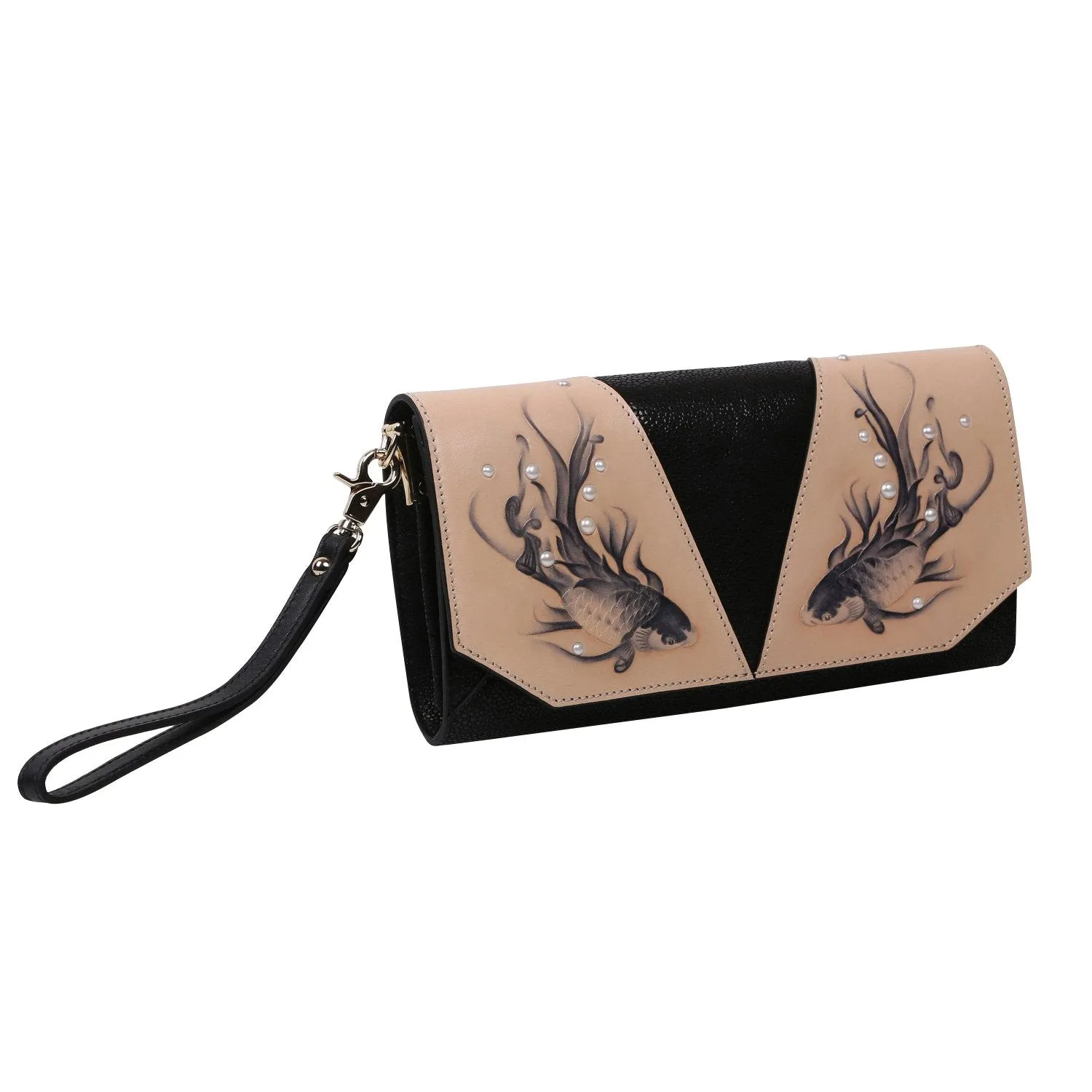 Fish Black Crossbody Clutch