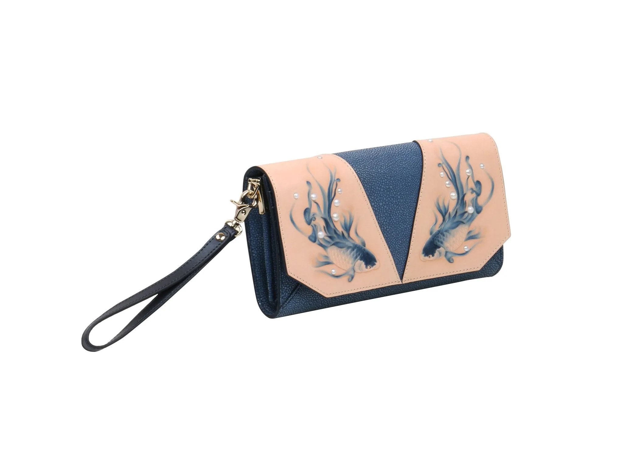 Fish Blue Crossbody Clutch