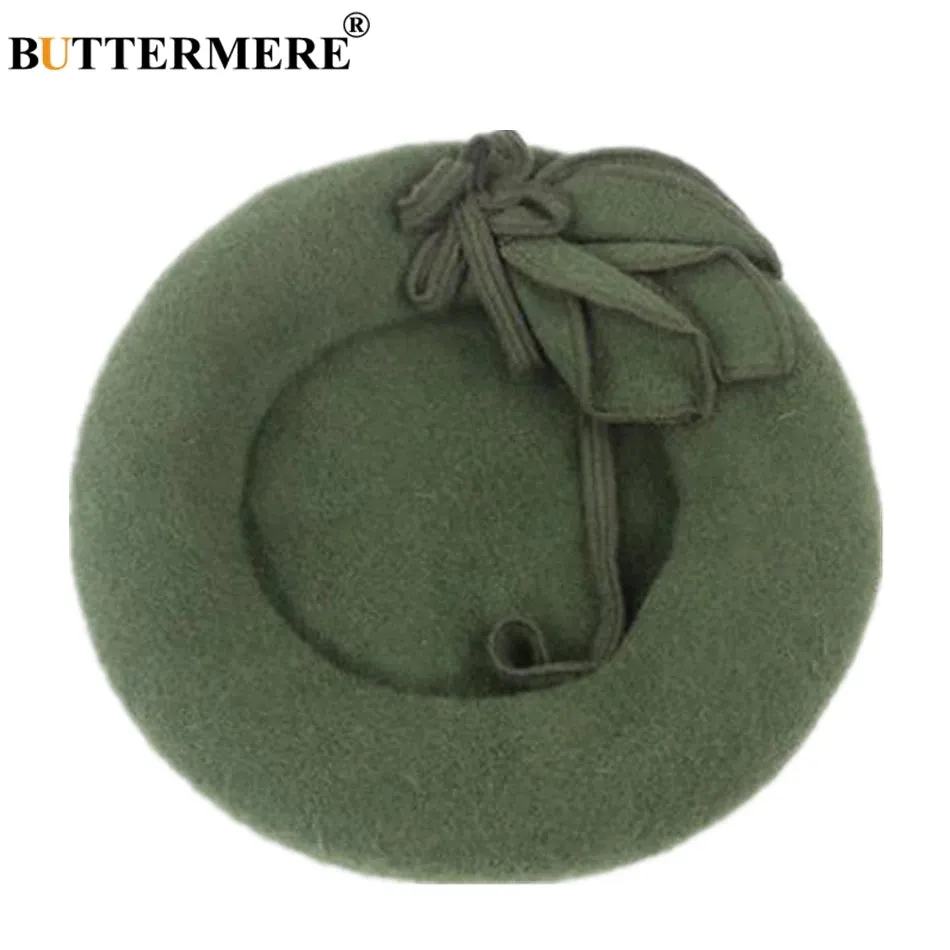 Forest Green or Fire Engine Red Wool French Berets