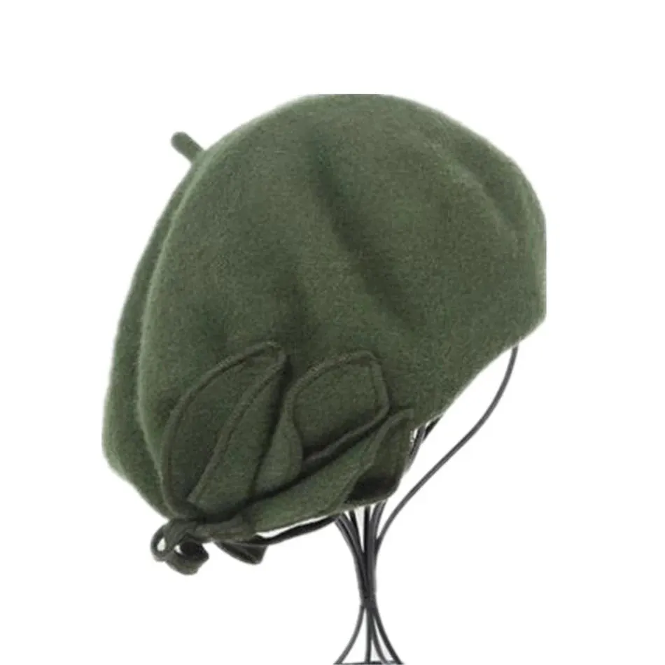 Forest Green or Fire Engine Red Wool French Berets