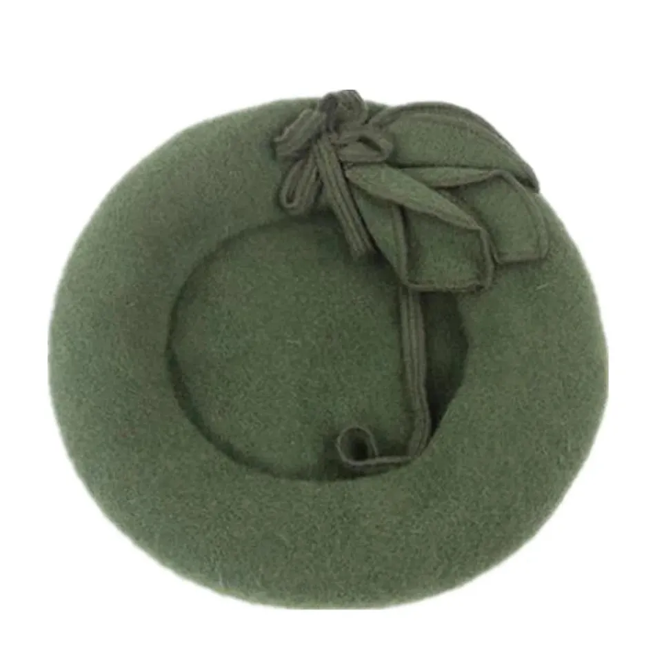 Forest Green or Fire Engine Red Wool French Berets