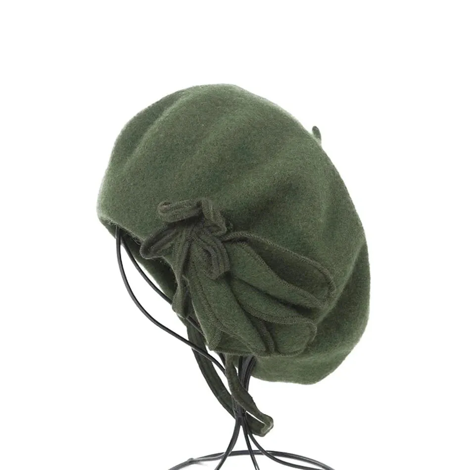 Forest Green or Fire Engine Red Wool French Berets