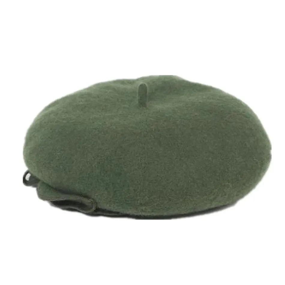 Forest Green or Fire Engine Red Wool French Berets