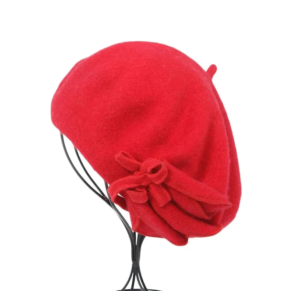 Forest Green or Fire Engine Red Wool French Berets