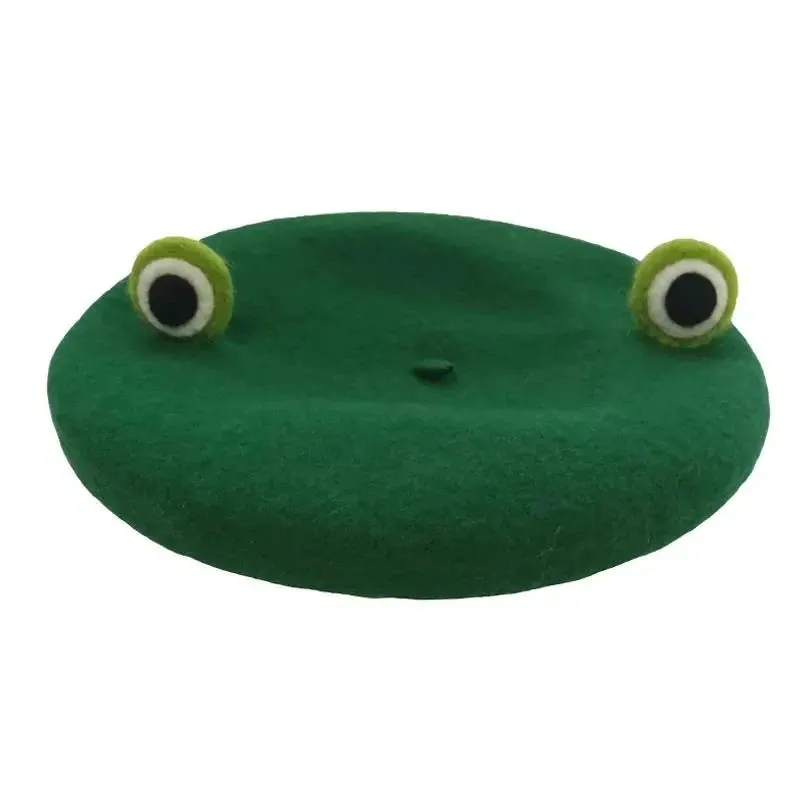 Froggo Wool Beret Green Handmade French Berets