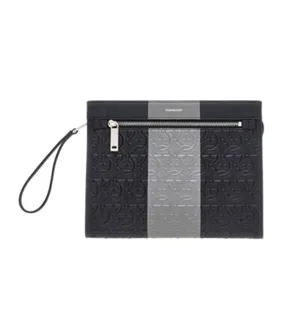 Gancini Clutch Black/Ash Gray