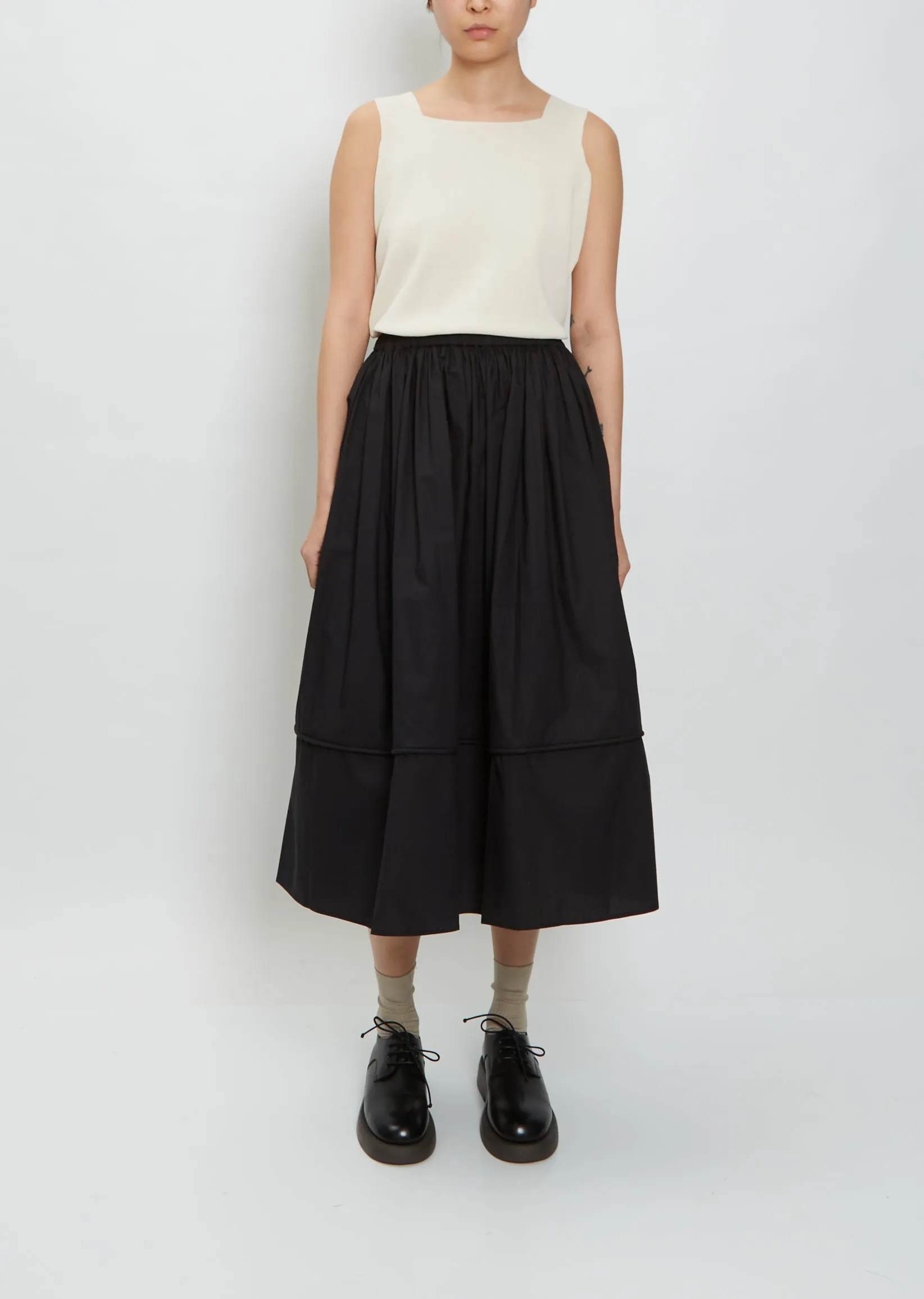 Gathered Skirt — Black