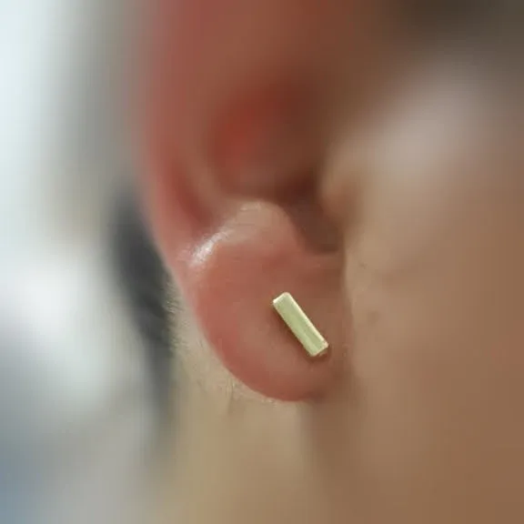 Gold filled Bar Stud Earrings