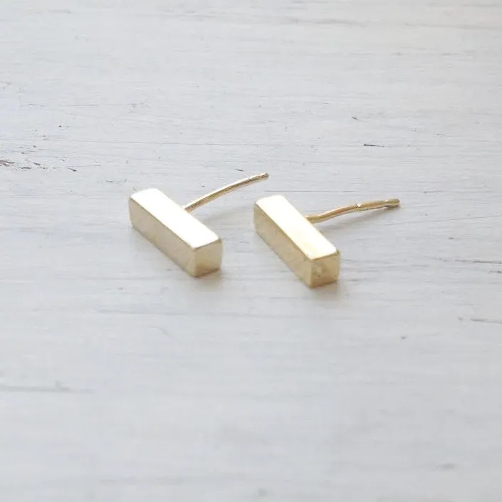 Gold filled Bar Stud Earrings