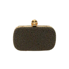 Gold Stud Box Clutch with Strap