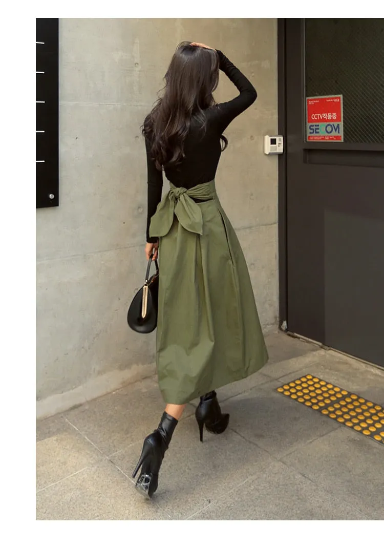 High waist Long Skirt