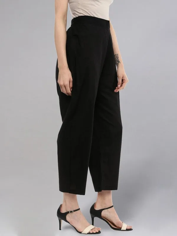 Idalia Maroon Solid Trousers