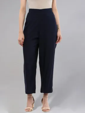 Idalia Maroon Solid Trousers