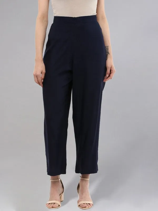 Idalia Maroon Solid Trousers