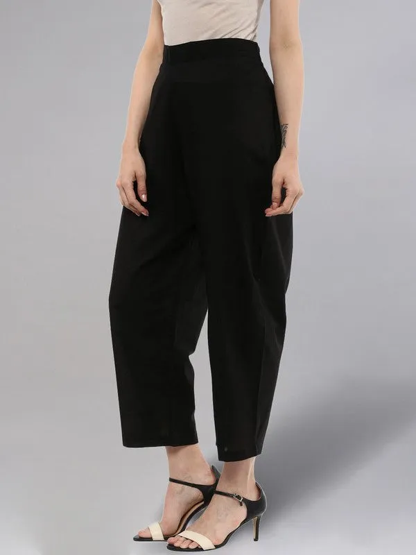 Idalia Maroon Solid Trousers