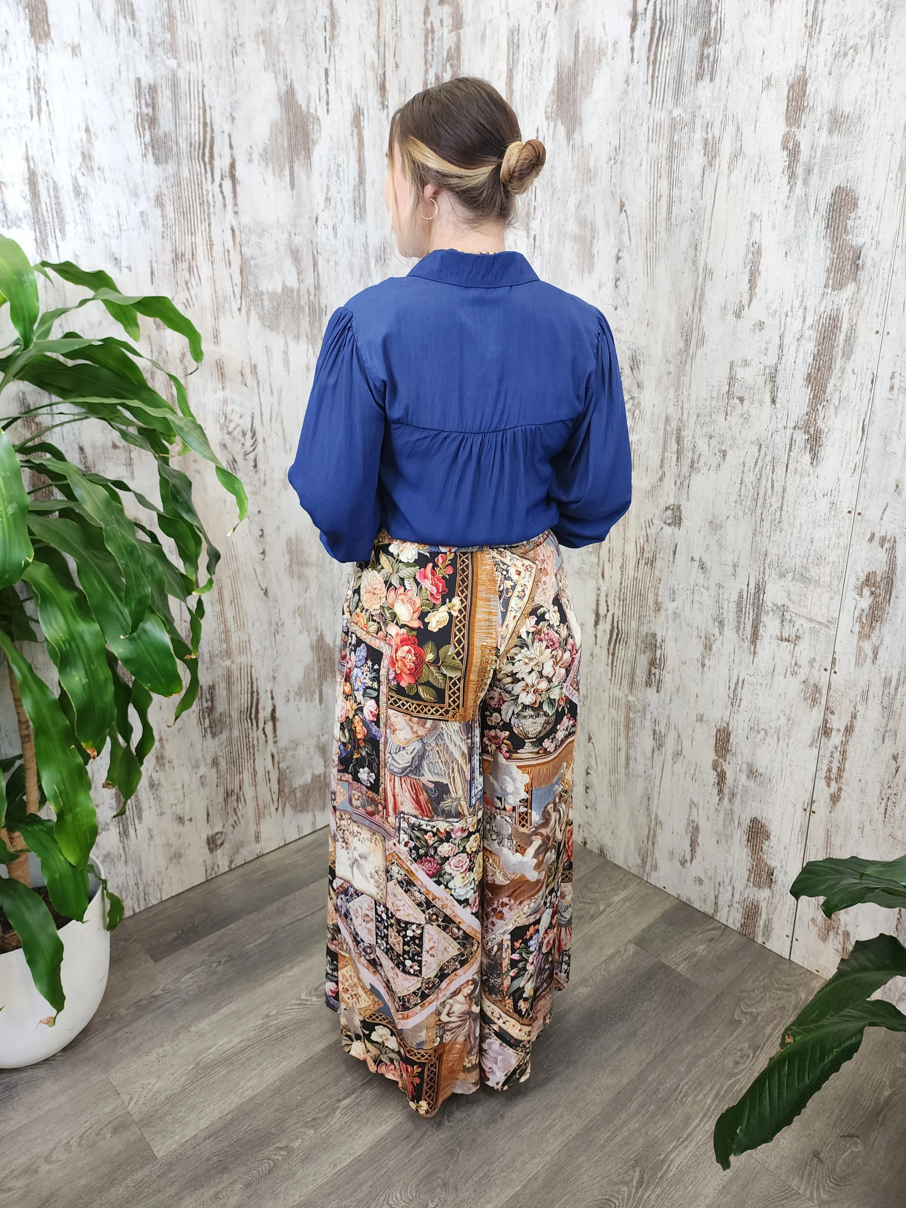 Iris Maxi Maya Bohemian Blouse - Royal Blue