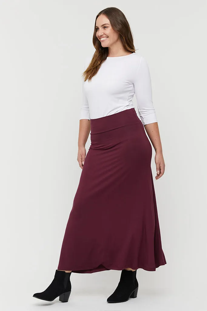 Lana Long Skirt - Burgundy