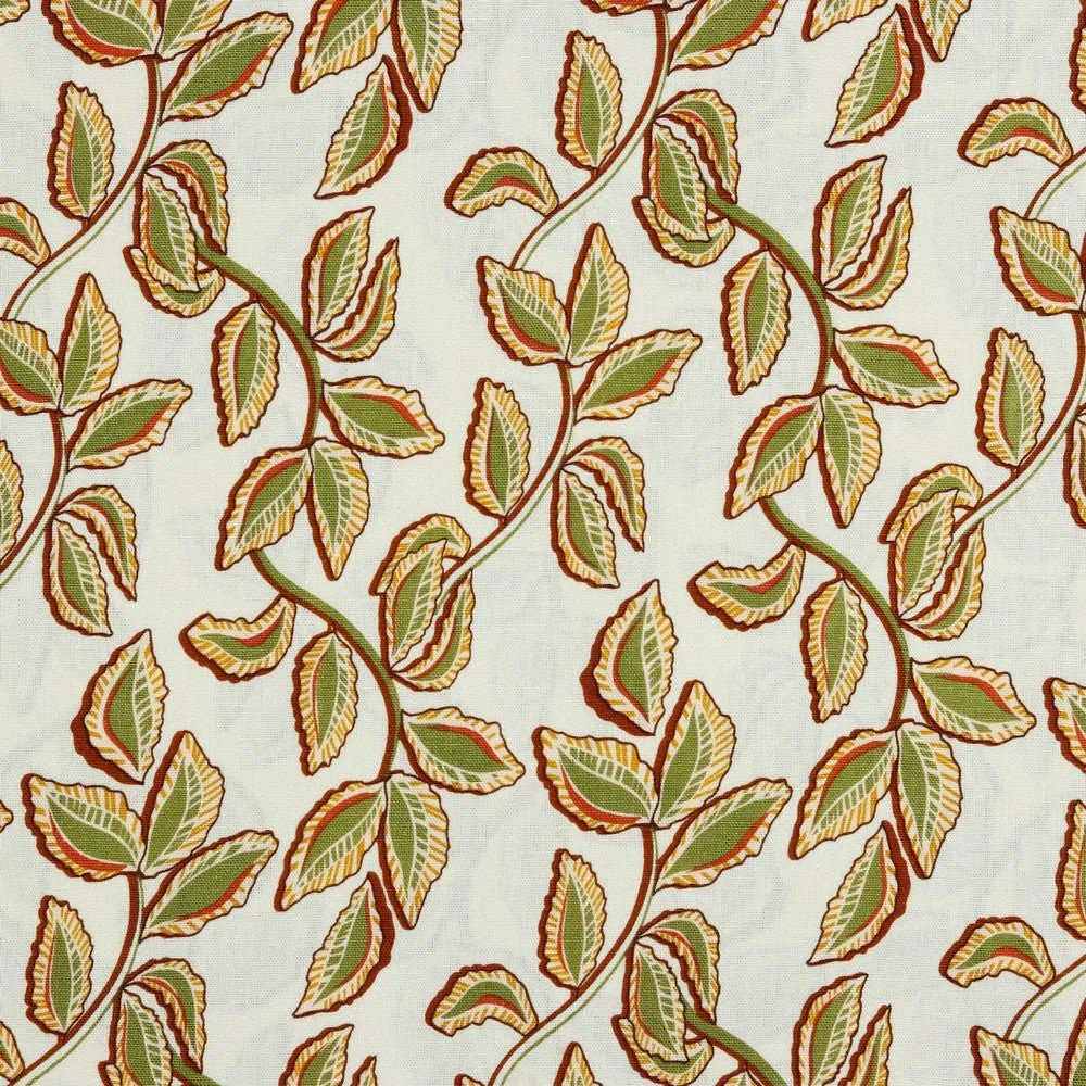 Linen Viscose Mix - Leaves