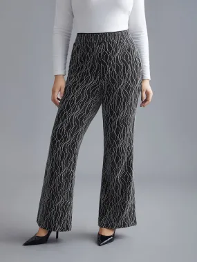 Metallic Shimmer Stretchy Flare Pants