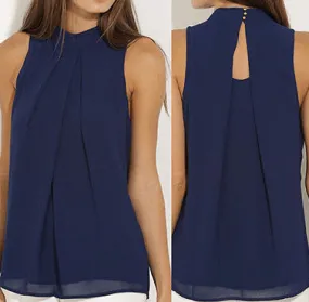 NAVY NIGHTS SHELL TOP