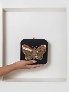 Nigah Square Hand Embroidered Butterfly Clutch