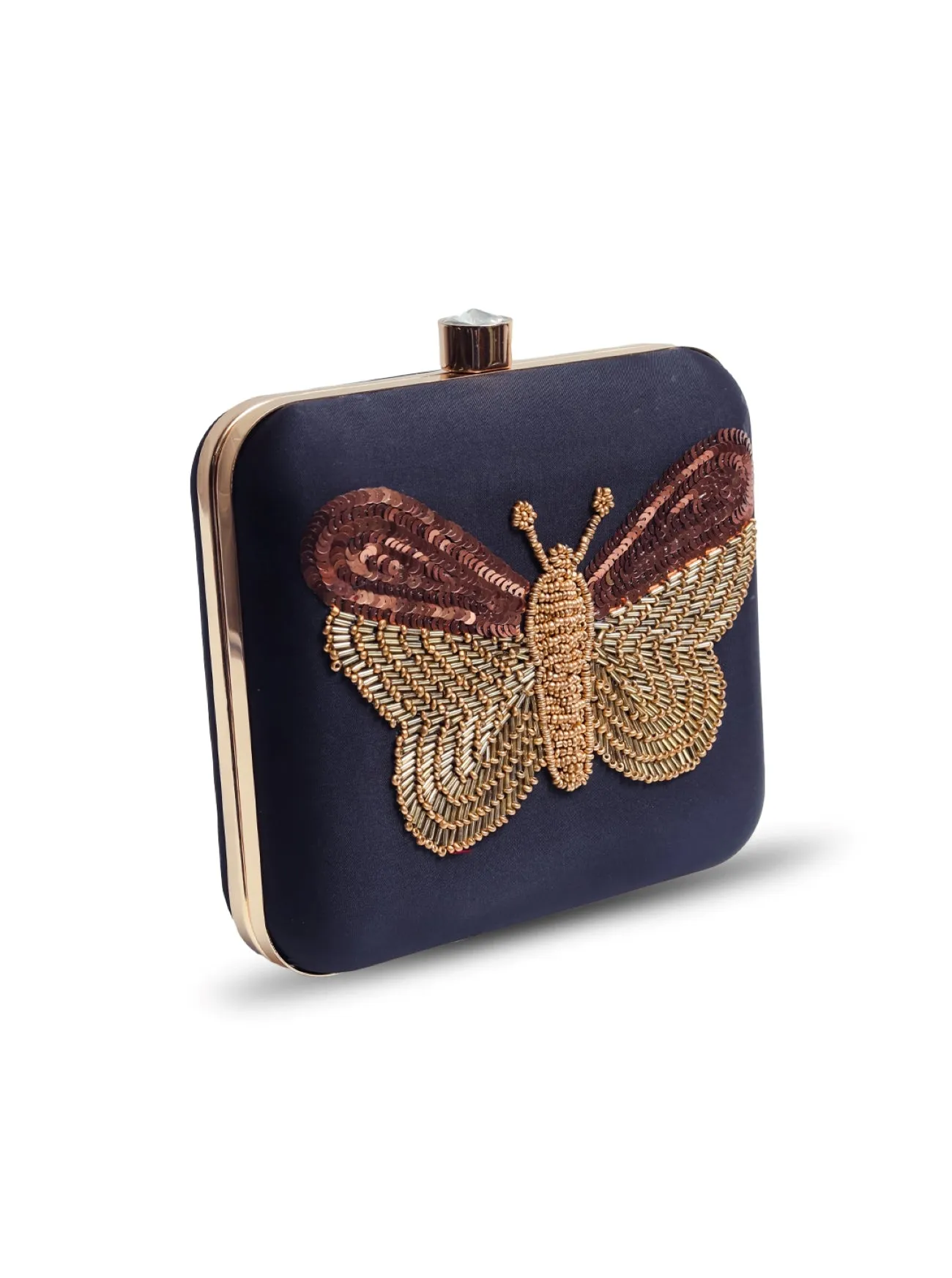 Nigah Square Hand Embroidered Butterfly Clutch