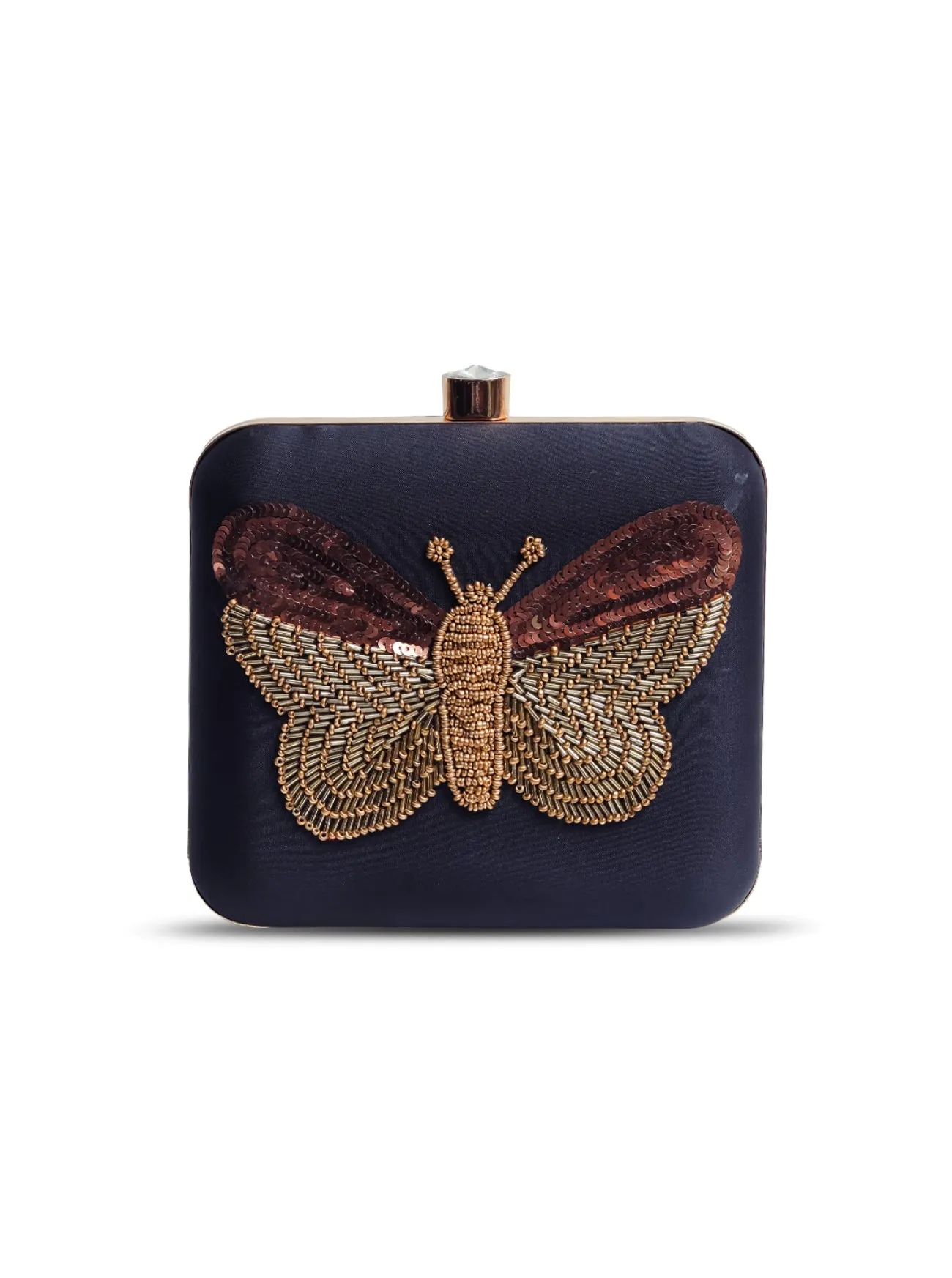 Nigah Square Hand Embroidered Butterfly Clutch