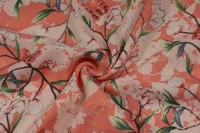 Pale Orange Printed Crepe Fabric