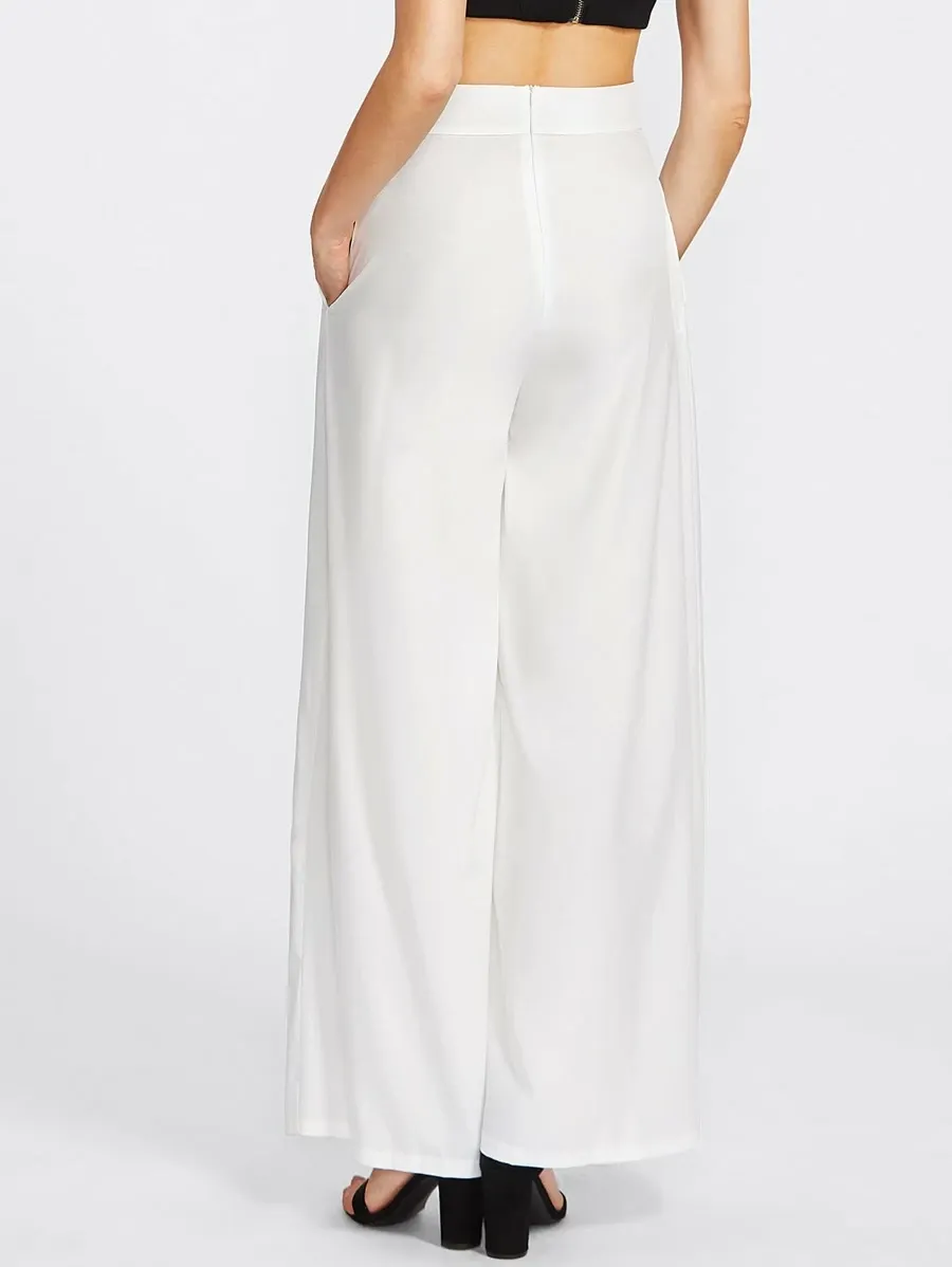 Pleated Detail Palazzo Pants