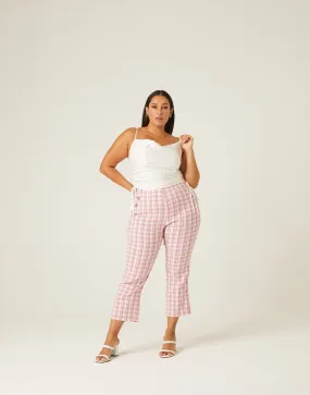 Plus Size Stretchy Plaid Pants