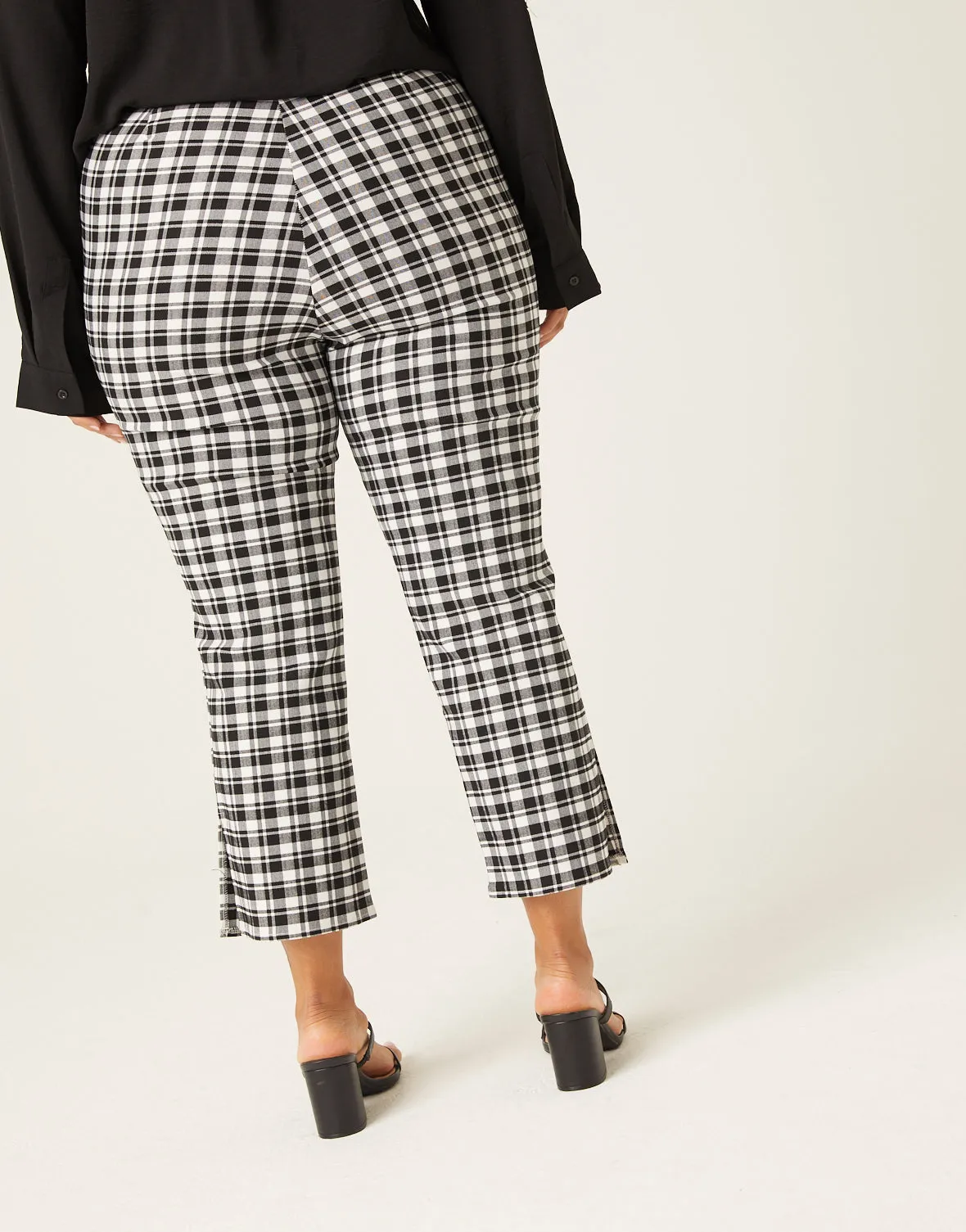 Plus Size Stretchy Plaid Pants