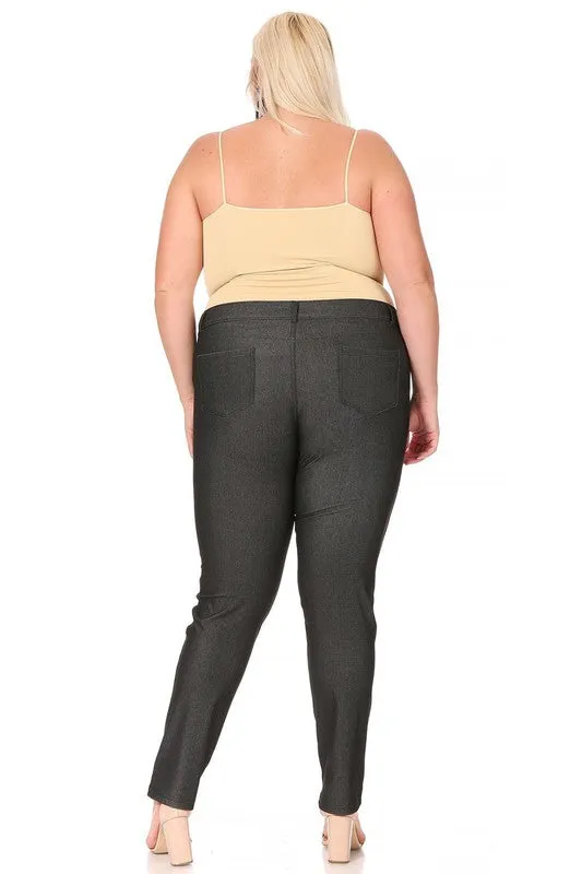 Plus size, stretchy, pull up, full length jeggings