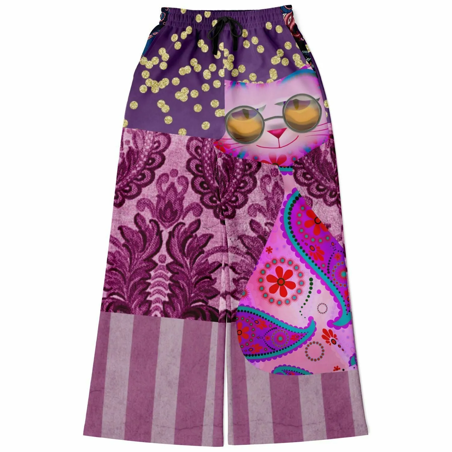 Purple Jamboree Eco-Poly Stretchy Phat Bellbottoms