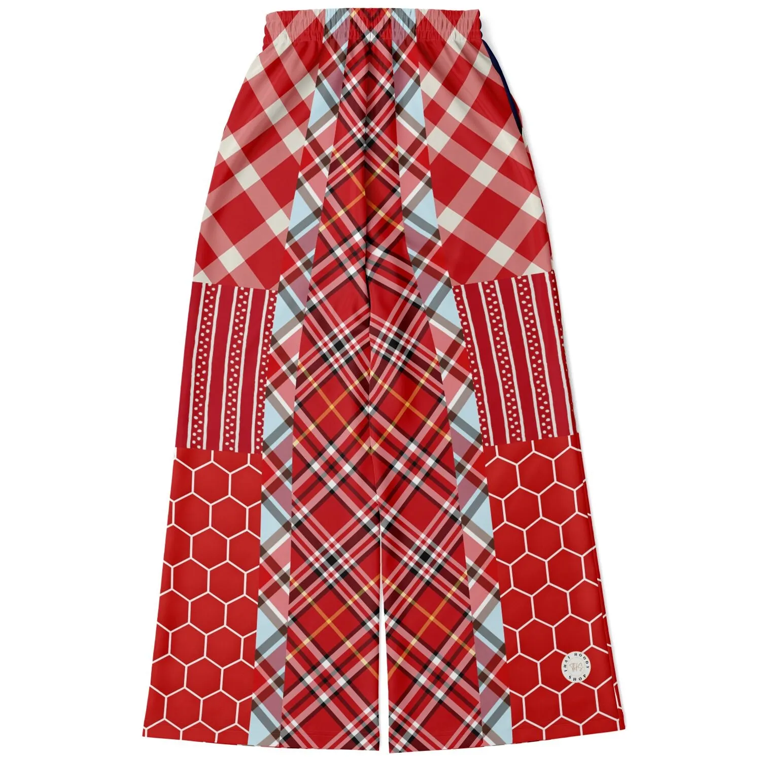 Red Tide Plaid Eco-Poly Stretchy Phat Bellbottoms