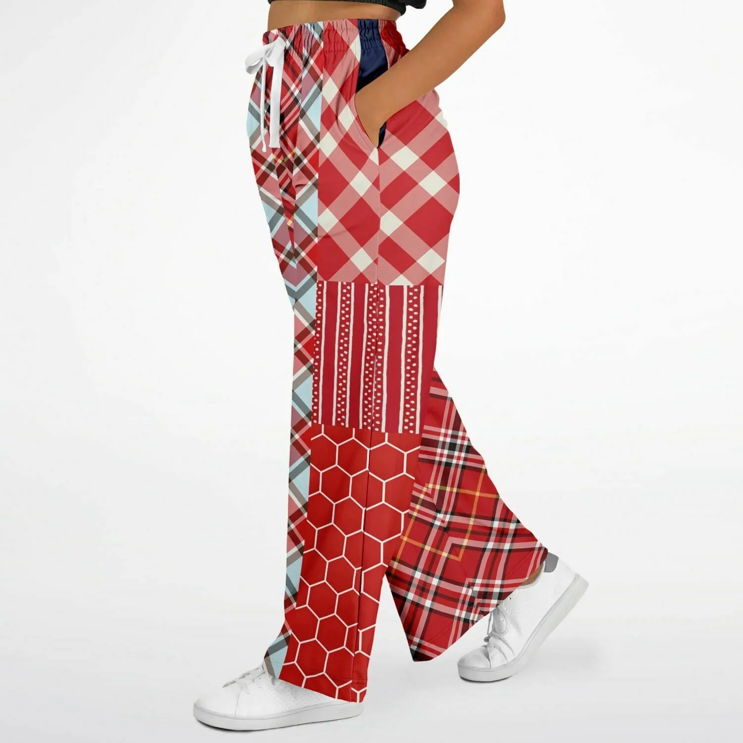 Red Tide Plaid Eco-Poly Stretchy Phat Bellbottoms